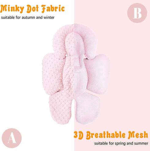 2-in-1 KAKIBLIN Infant Car Seat Insert, Carseat Head Insert & Body Support for Newborn, Reversible Newborn Car Seat