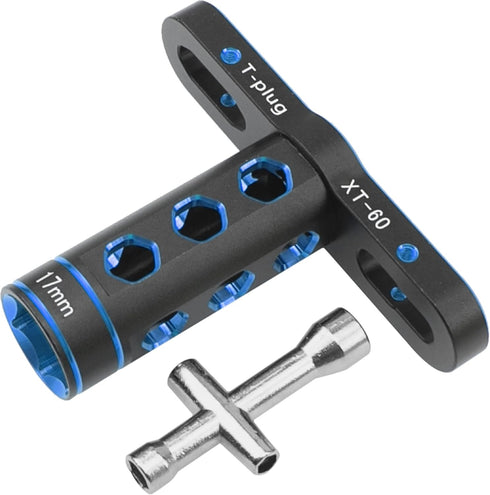 RC Car Tool 17mm Hex Adapter Wheel Wrench with 4mm 5mm 5.5mm 7mm Hex Socket for Traxxas Axial Arrma HSP Redcat Tamiya