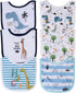 Maiwa 6 Pack Waterproof Cotton Baby Bibs for Girls and Boys for Drooling and Eating with Snaps