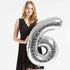 40inch Silver Foil 60 Helium Jumbo Digital Number Balloons - 60th Birthday Decoration Supplies