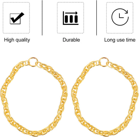 jojofuny Doll Mini Gold Necklaces Chains, Dress Up Necklace Chains for DIY Doll Decor, 25pcs