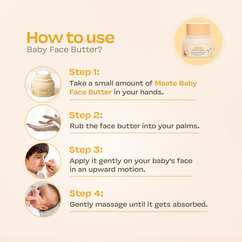 Generic 0-12 50gm. M.a.a.t.e Face Butter cream | Enriched with Shea Butter & Avocado | Baby Face Butter For Kids years