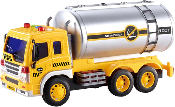 PowerTRC Push & Go Friction Powered Oil Truck Toy with Light and