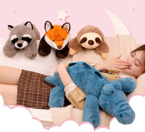 ARELUX 18in Raccoon Plush Stuffed Animals: Cute Cuddly Body Pillow Hug Sleeping Fluffy Wild Animal Toys
