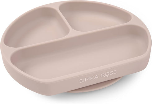 Simka Rose Baby Suction Plates for Baby & Toddler Plates Silicone Plate