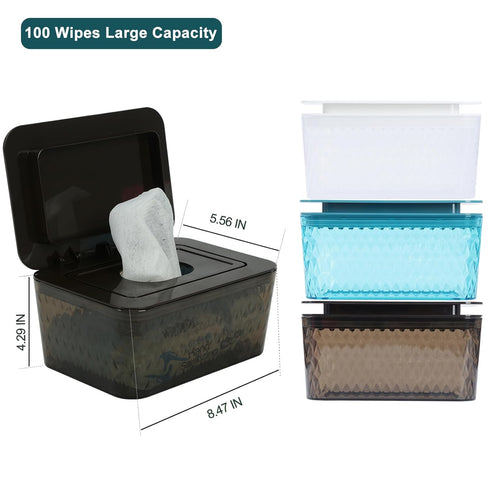 2 Pack Baby Wipes Dispenser Wipe Holder - Larger Capacity Wet Wipe Dispenser Box Wipes Container for Bathroom Keep
