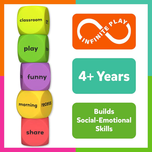 8 4, 5, 6, 7 Skillmatics Conversation Cubes for Kids - Foam Cubes for Social-Emotional Learning, Classroom