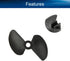 2 3.18mm 35mm 2PCS Heyiarbeit RC Boat Propeller Blades, Hole, Diameter, Plastic, CCW, Black