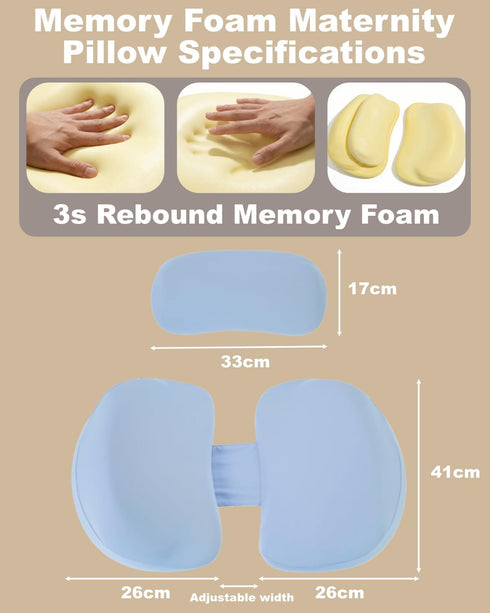 YZCCtixi Pregnancy Pillows for Sleeping, Memory Foam Maternity Pillow with Cooling Pillowcase, Support for Back Belly