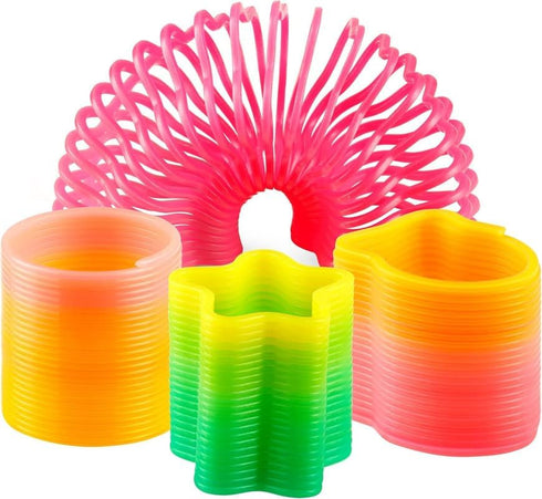 (Pack 250) Bedwina Rainbow Spring Toy Assortment - of Mini Plastic Coil Spring Toy - Bright Colors and Shapes, Goody