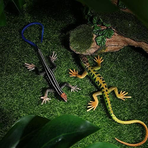 NUOBESTY Realistic Fake Lizards - 2Pcs Artificial Model Reptile Lizard Action Figures for Trick Play