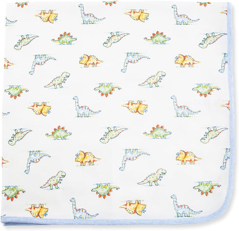 Little Me Baby Boys' Swaddling Receiving Blanket, Ivory Dinomite, One Size