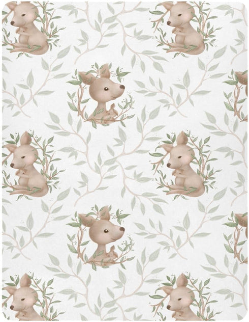 Wassud Pack 28x52 Inch Cute Kangaroo Crib Sheets for Boys Girls Breathable Crib Mattress Sheet and Play Sheets Fitted