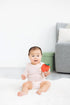 0+ Pearhead Strawberry Baby Teether Soft Plush Sensory Toy with BPA-Free Silicone Beaded Ring & Crinkle Sound, Soothes