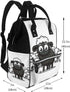 QSMJKLD Backpack Mommy Daypack Cartoon Black White Sheep Diaper Bag with Changing Pad, Pacifier Holder - Multifunction