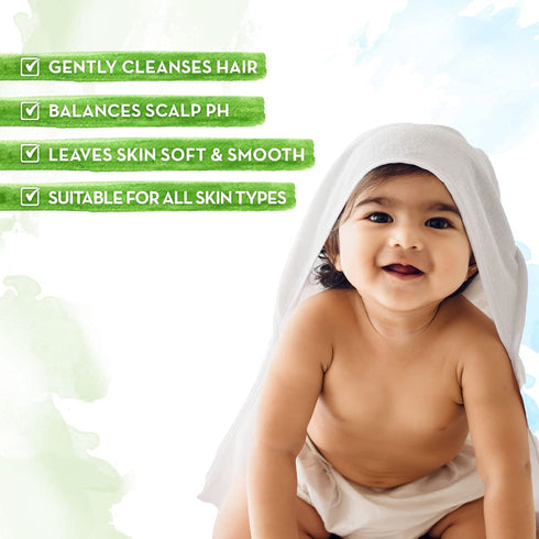 MAMAEARTH Baby Milky Soft Shampoo, Gentle Cleansing with Oats Milk & Calendula, 13.53 Fl Oz