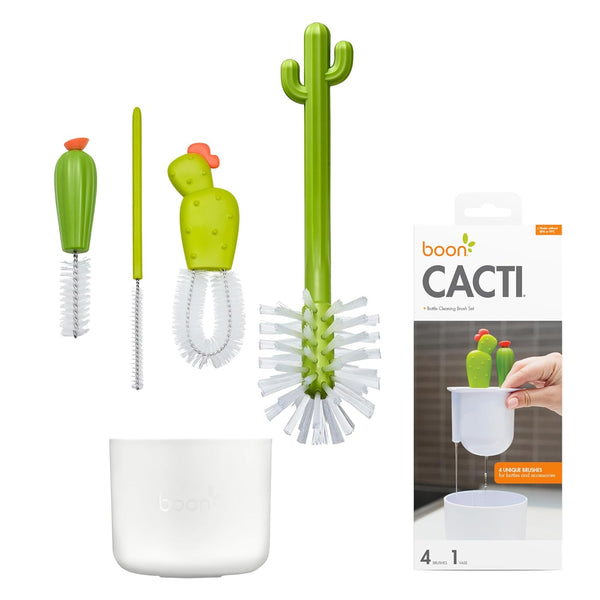 Boon Cacti Bottle Cleaning Brush Set - Includes Bottle Brush, Nipple Brush,