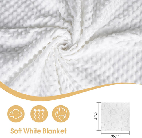 Runeaoys Baby Blanket for Boys Girls Baptism Christening Gifts for Girl Boys Easter Soft White Knitted Shawl Receiving