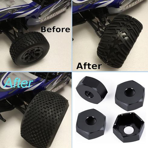 4Pcs 14mm to 17mm CNC Wheel Hex Hub Adapter for 1/8 Typhon/Kraton/Outcast/Notorious RC Big Rock Crawler Upgrades