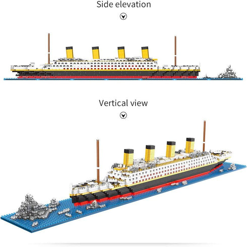 Titanic Toys Model Micro Building Blocks Set, 1872 Pieces Cruise Ship Mini Bricks DIY Educational Toy for Adults