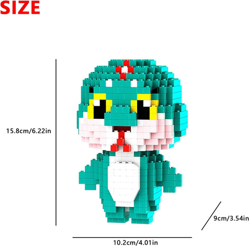Larcele Micro Building Blocks Animal Set, DIY Mini 3D Building Toy Bricks,1034 Dots KLJM-10 (Snake)