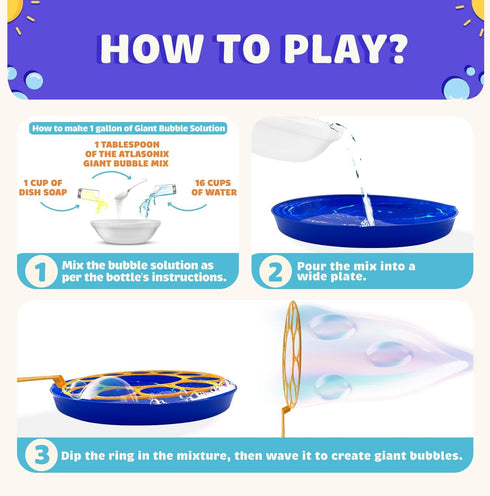 Giant Bubble Wands, Outdoor Toys for Kids with Large Blowing Rings Shapes Set for Big Soap Bubbles