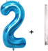 2 Number Balloon Blue Big Number Balloons 40 Inch Kit for Happy Birthday Party Decorations
