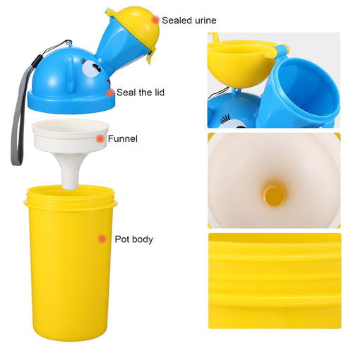 Hemoton Portable Urinal for Kids Travel Potty Toddler Pee Training Cup with Leak-Proof Seal and Cleaning Brush Compact