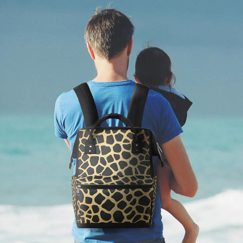 Hsnar Backpack Giraffe Skin Prints Waterproof Diaper Bag Large Capacity Baby Bag with Stroller Straps, Multi-Pocket