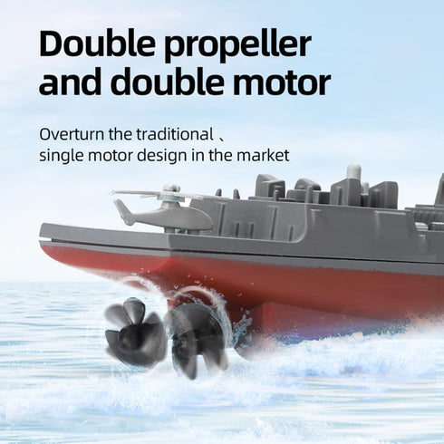 2.4GHz 055 HC-803 Remote Control Warship RC Military Battleship, Remote Control Boat for Lakes and Rivers, RC Armed