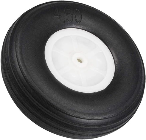 uxcell Tire and Wheel Sets for RC Airplane, PU Sponge Tire with Plastic Hub, 4.5 Inch 2pcs