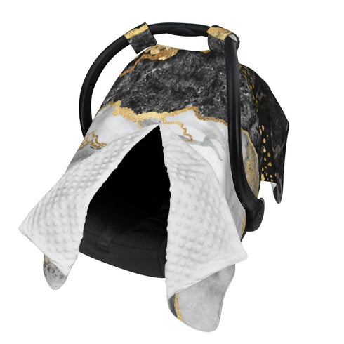 Hcpwzrf Black Marble with Gold Pretty Baby Car Seat Cover & Nursing Cover