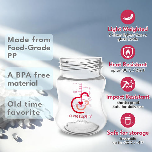 S1 S2 6 4.7oz 140ml Nenesupply Storage Bottles Collection for Spectra Motif Luna Breast Pumps pc with Collar