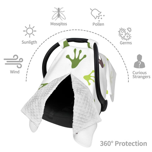Hcpwzrf Footprints of Colored Frogs Baby Car Seat Cover & Nursing Cover - Breathable Stretch Multi-Use Cover