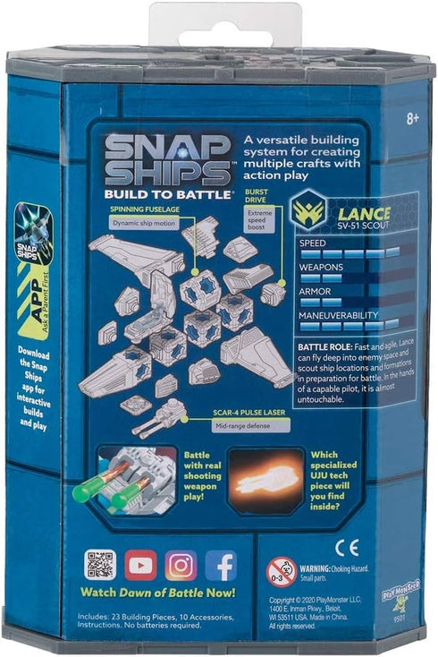 Snap Ships Lance SV-51 Scout Construction Toy for Custom Building and Battle Play, Ages 8+