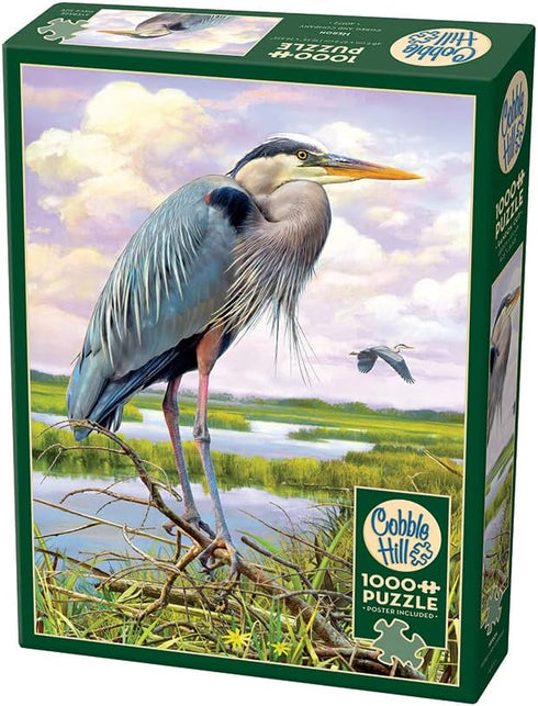 Cobble Hill 1000 Piece Puzzle - Heron with Sample Poster Included