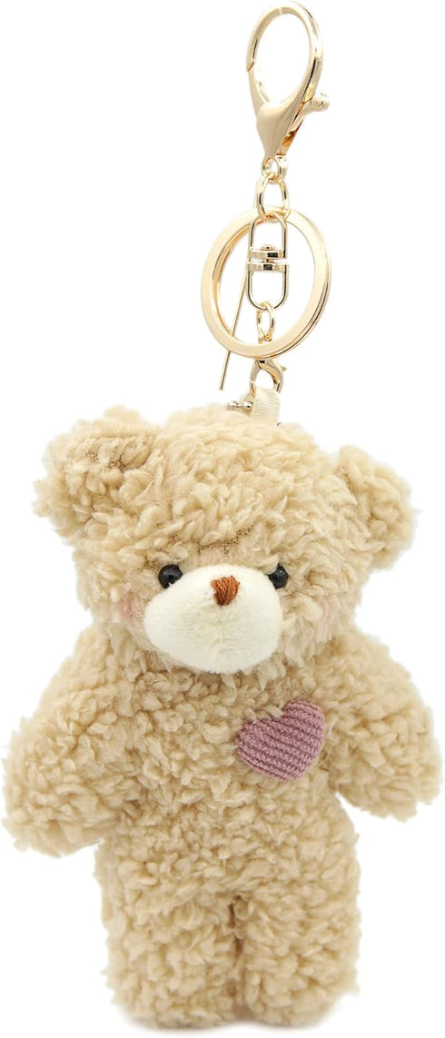 Zitokin Bear Plush Keychain Toys for Kids with Purple Heart 5" Inch Stuffed