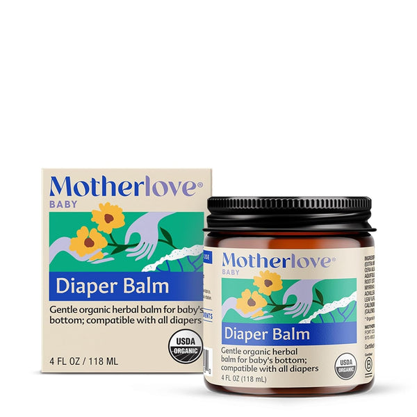 Motherlove Diaper Balm (4 oz) Organic Herbal Diaper Rash CreamCloth diaper Safe,