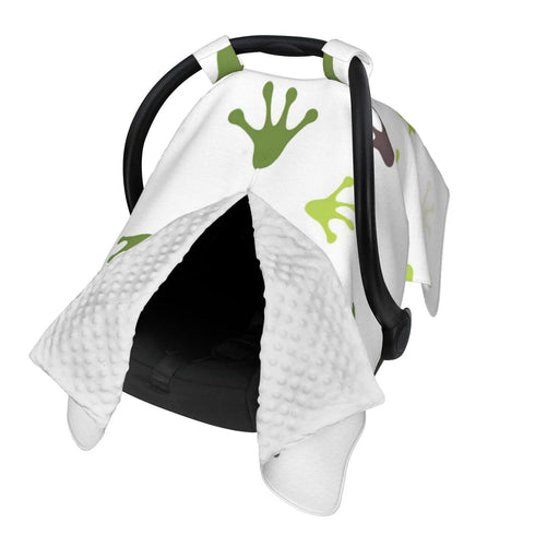 Hcpwzrf Footprints of Colored Frogs Baby Car Seat Cover & Nursing Cover -