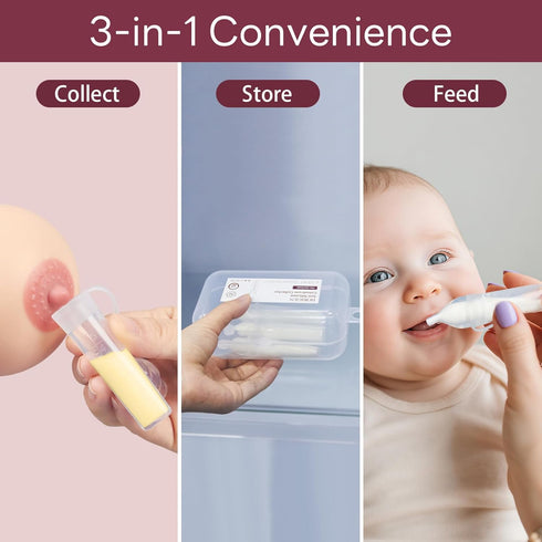 5ml/6pcs Horigen Colostrum Collection Kit, Catch, Feed & Store Portable Colostrum Container, Leakproof, Reusable Breast