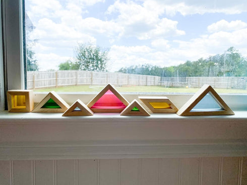 BOHS Translucent Tangram with Multilingual Activity Cards - 1 Inch Thickness, Preschool Gift, Window Puzzle Toys