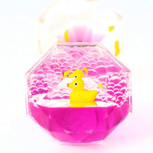 YUE Motion Liquid Motion Bubbler, Floating Sea Creatures, Diamond Shaped Timer, Purple Liquid with Duck Toys