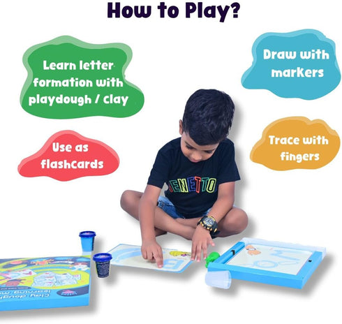 36 2, 3, 4, 5 Alphabet & Number Playdough Mat for Letter Tracing | Activity Card for Clay, Playdoh, Marker | Learn
