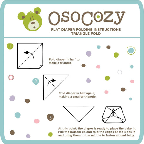 OsoCozy (6 Pack) 27 27 Inches, 100% Bleached Birdseye Flat Cloth Diapers - x One-Layer Flat Cloth Baby Nappies Made