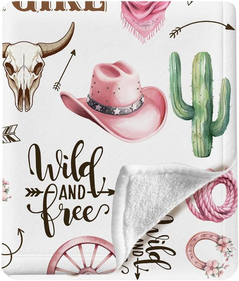 Pink Western Blanket, Western Decor for Nursery Room, Baby Blankets for Girls, Cowgirl Baby Blankets, Cowboy Baby