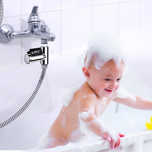 BINOXY 5~85 360Rotating Shower Thermometer Led Digital Display Baby Bath Water Thermometer Screen Celsius/Fahrenheit