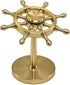 Brass Spinner Ship Wheel, Kinetic Desk Toy Spin with Stand, High Speed