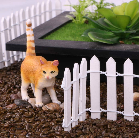 2-Pack 35 Inch Miniature Fairy Garden Fence Decorative Ornament for Dollhouse, 2 inch Height, White
