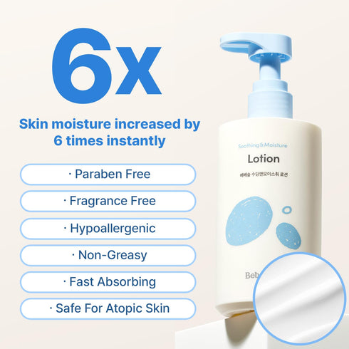 100-Hour 10.14 oz BEBESUP- Daily Hydration Baby Lotion | Korean Skincare for Sensitive & Atopic Skin Hydration Organic