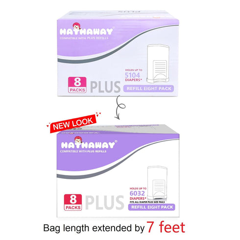 8 Pack Refills Compatible with Plus Diaper Pail Refills Diaper Pail Liners with Lavender Scent